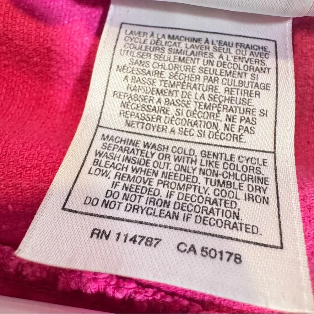 Vintage Disney Y2K Pink Glitter Corduroy Princess Embroidered Jacket Girls XS 4T